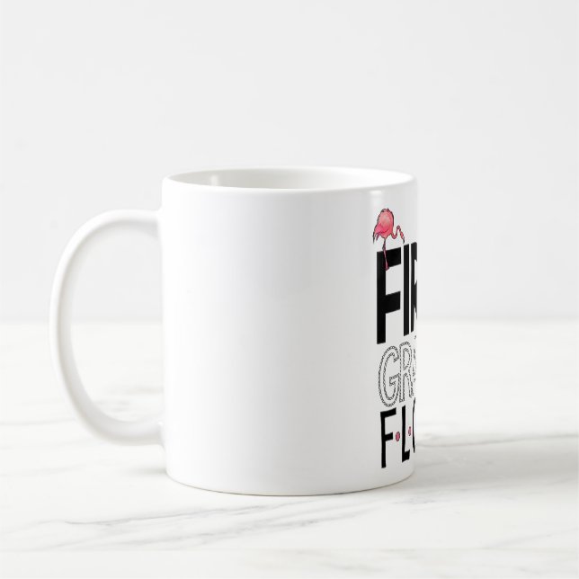 1st Grade Flock Pink Flamingo Squad Teacher Kid Fi Coffee Mug (Left)
