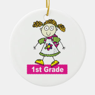 1st Grade Girls Ceramic Ornament