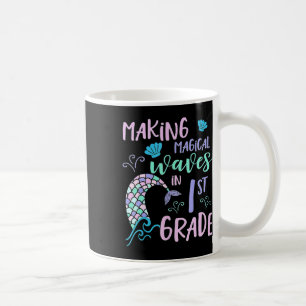 1st Grade Girls Cute Mermaid Frist Day Kids Back T Coffee Mug