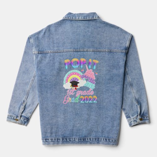 1st Grade Graduation Magical Unicorn Pop It Party  Denim Jacket