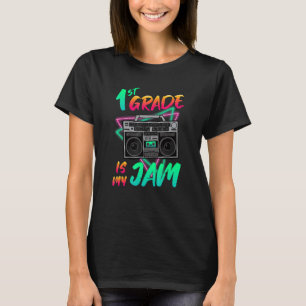 1st Grade Is My Jam Vintage 80s Boombox School T-Shirt