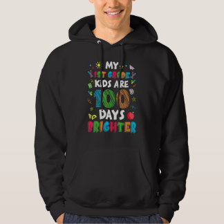 1st Grade Kids 100 Days Brighter Of School Teacher Hoodie