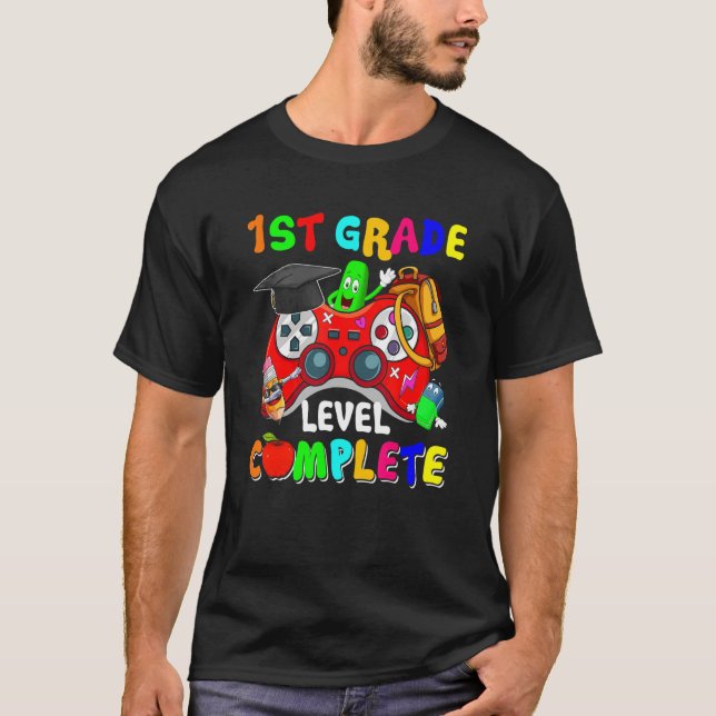1st Grade Level Complete Game Controllers Gamer Gr T-Shirt (Front)