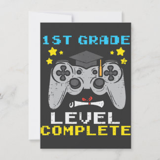 1St Grade Level Complete Gamer Last Day Of School Holiday Card