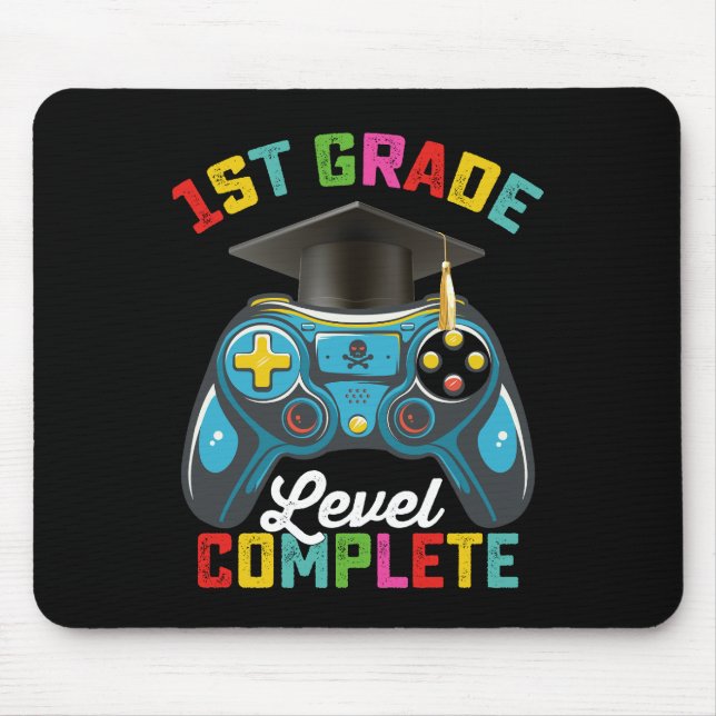 1st Grade Level Complete Graduation Gaming Gamer Mouse Pad (Front)
