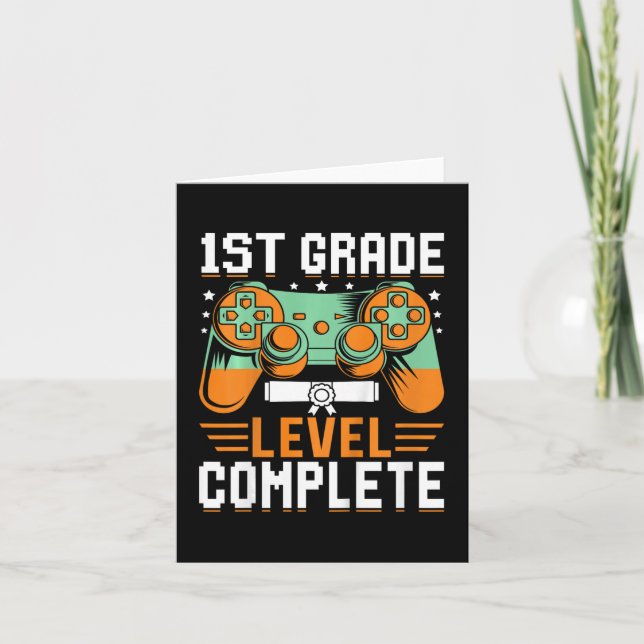 1st Grade Level Complete Graduation Video Game Con Card (Front)