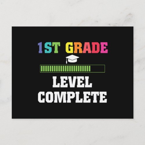 1st Grade Level Complete Kids Graduation Postcard