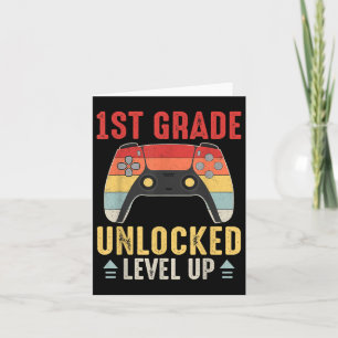 1st Grade Level Unlock Back To School Gaming Stude Card