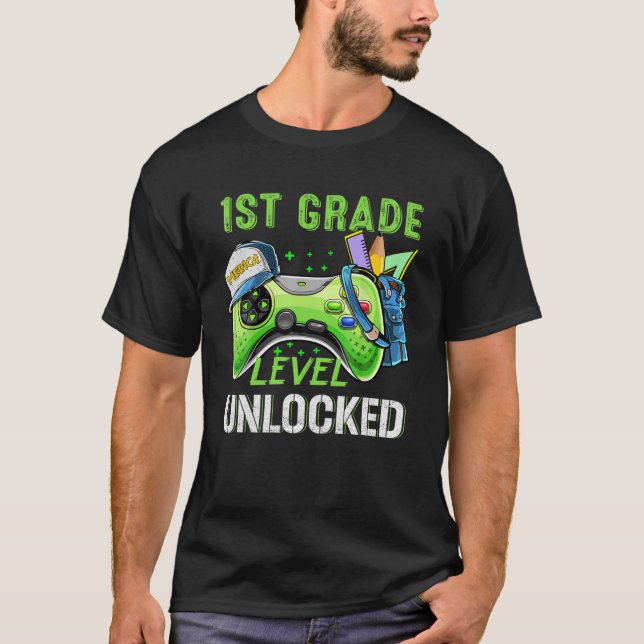 1St Grade Level Unlocked Apparel First Day School T-Shirt (Front)