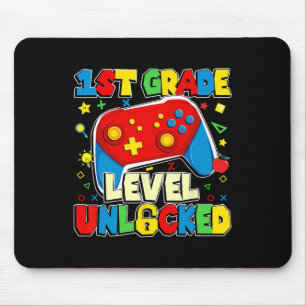 1st Grade Level Unlocked Funny Gamer Boys Ck To Sc Mouse Pad