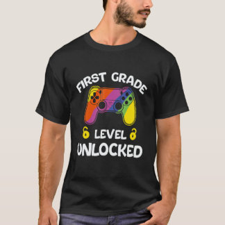 1st Grade Level Unlocked Gamer First Day Of School T-Shirt