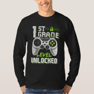 1st Grade Level Unlocked Gamer First Day Of School T-Shirt