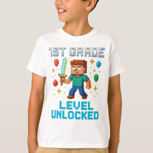 1st Grade Level Unlocked T-Shirt – Fun Pixel Gamer