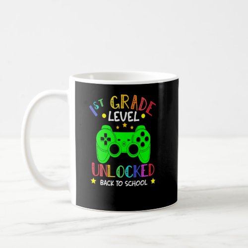 1st Grade Level Unlocked Video Game Back To School Coffee Mug
