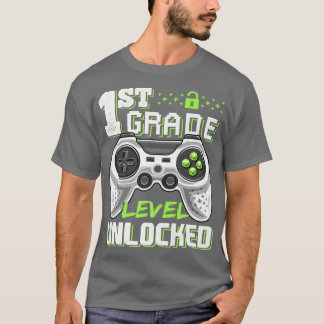 1st Grade Level Unlocked Video Game Back to School T-Shirt