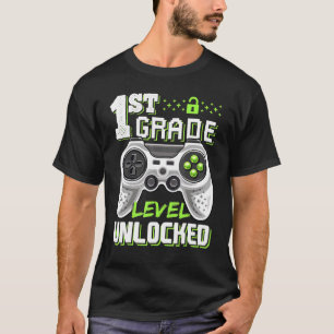 1st Grade Level Unlocked Video Game Funny Back To T-Shirt