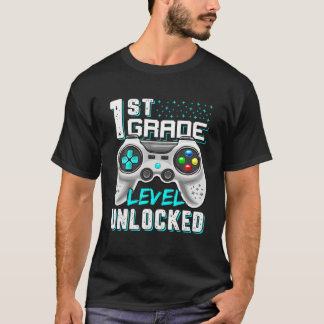 1St Grade Level Unlocked Video Gamer For Boy Girl T-Shirt