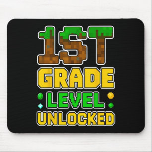 1st Grade Level Unlocked Video Gamer Pixel Ck To S Mouse Pad