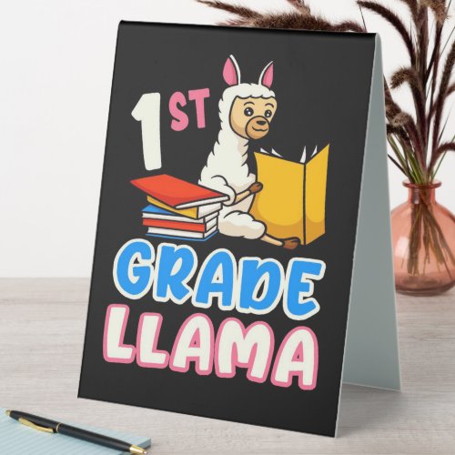 1st Grade Llama  Love Llama School Table Tent Sign