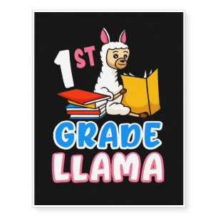 1st Grade Llama Love Llama School Temporary Tattoos