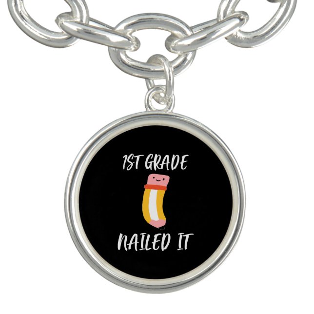 1st Grade Nailed It First Graduation Boys Kids Bracelet (Design)