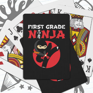 1st Grade Ninja Kick First Day Back To School Poker Cards