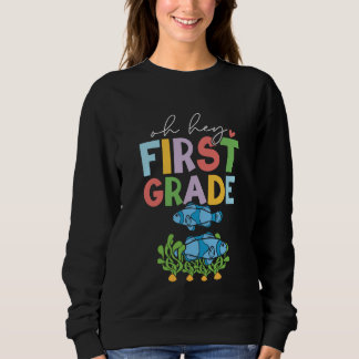 1st Grade Outfit Boys Kids Fish - First Day of Fir Sweatshirt