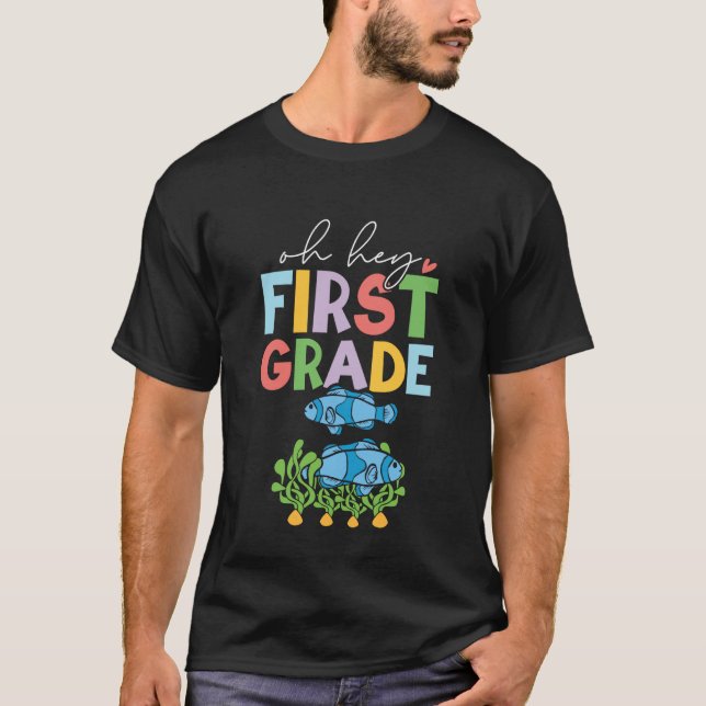 1st Grade Outfit Boys Kids Fish - First Day of Fir T-Shirt (Front)