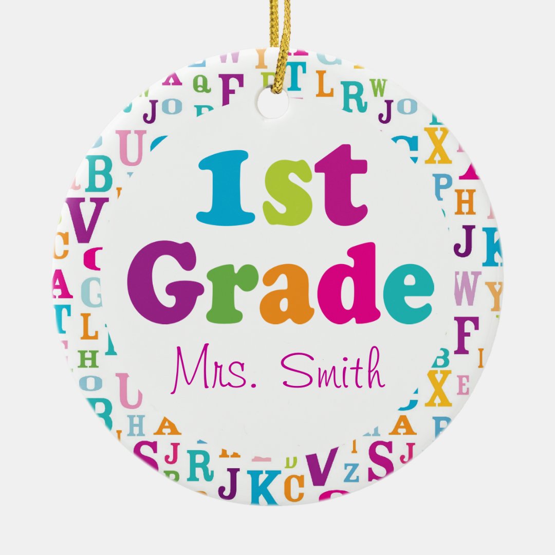 1st Grade Personalized School Teacher Ornament Zazzle