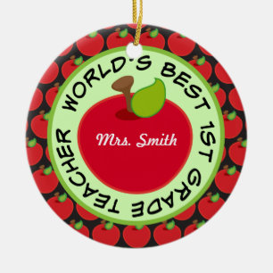 1st Grade Personalized Teacher Gift Ornament