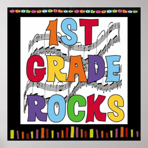 1st Grade Rocks Classroom Poster