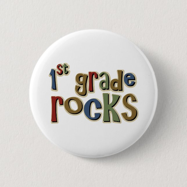 1st Grade Rocks First Button (Front)