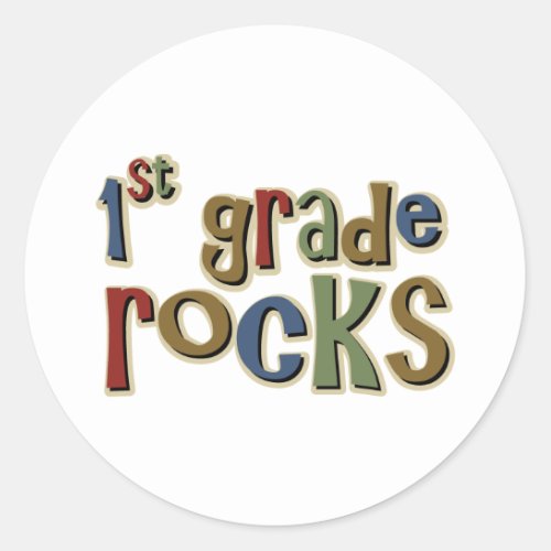 1st Grade Rocks First Classic Round Sticker