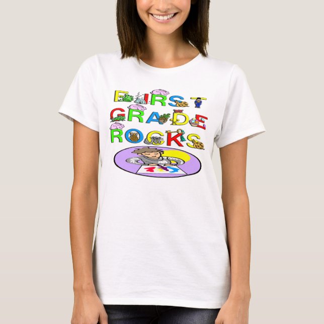 1st Grade Rocks T-Shirt (Front)