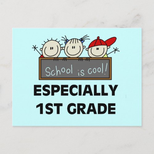 1st Grade School is Cool Tshirts and Gifts Postcard