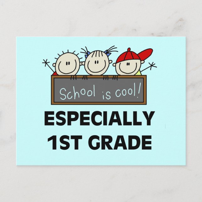 1st Grade School is Cool Tshirts and Gifts Postcard (Front)