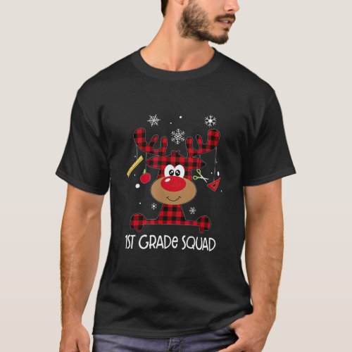 1st Grade Squad Christmas Love Rudolph Xmas T_Shirt