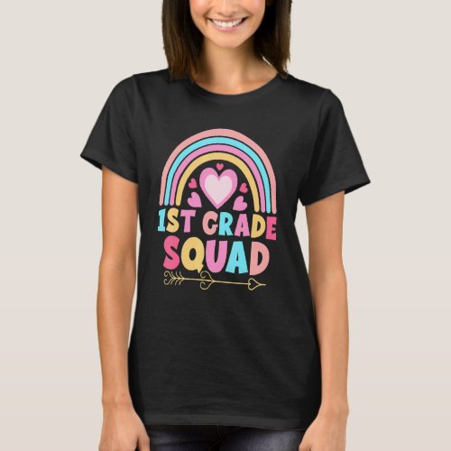 1st Grade Squad Cute Teacher Student Team Back To  T_Shirt