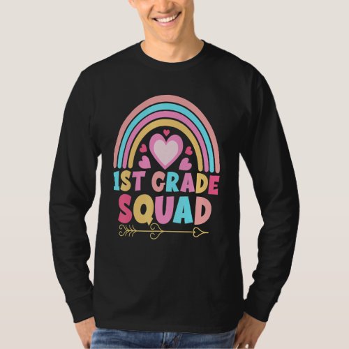 1st Grade Squad Cute Teacher Student Team Back To  T_Shirt
