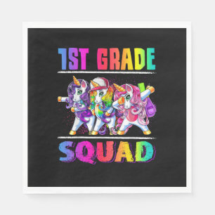 1st Grade Squad Dabbing Unicorn Back to School Bac Napkins