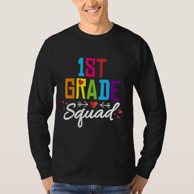 1st Grade Squad  First Teacher Student Team Back T T-Shirt (Front)