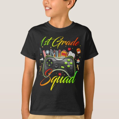 1st Grade Squad Gamer Back To School First Day Boy T_Shirt