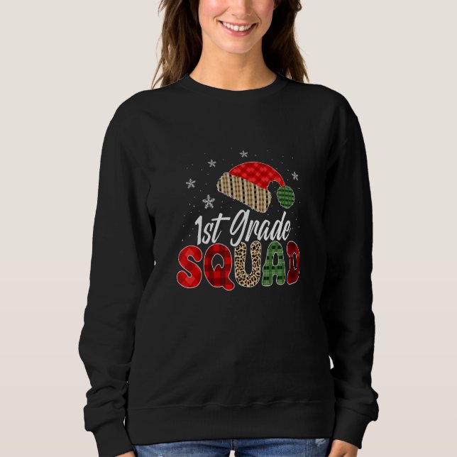 1st Grade Squad Group Matching Christmas Pajama Pa Sweatshirt (Front)