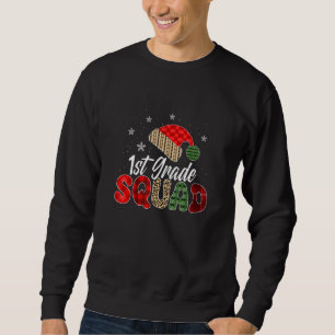 1st Grade Squad Group Matching Christmas Pajama Pa Sweatshirt