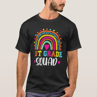 1st Grade Squad Teacher Rainbow Back To School T-Shirt