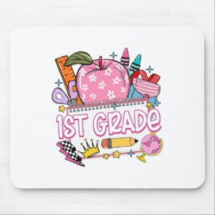 1st Grade Teacher Back To School Apple Notebook Re Mouse Pad