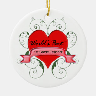 1st Grade Teacher Ceramic Ornament