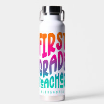 1st Grade Teacher Colorful Ombre Text