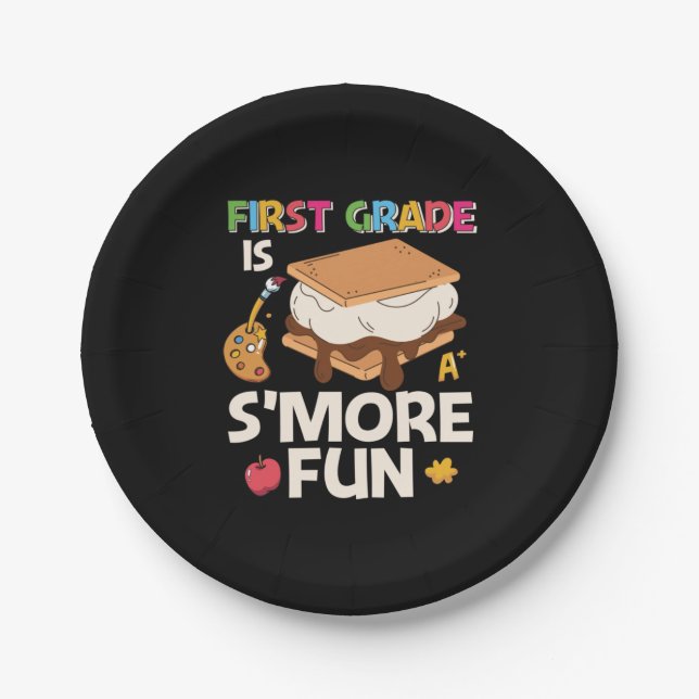 1st Grade Teacher First Grade Is Smore Fun Paper Plates (Front)