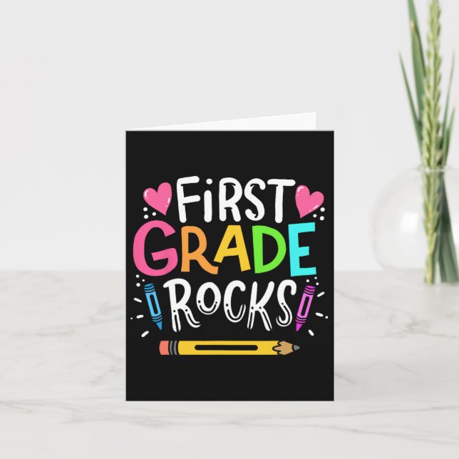 1st Grade Teacher Gift 1st Grade Rock  Card (Front)